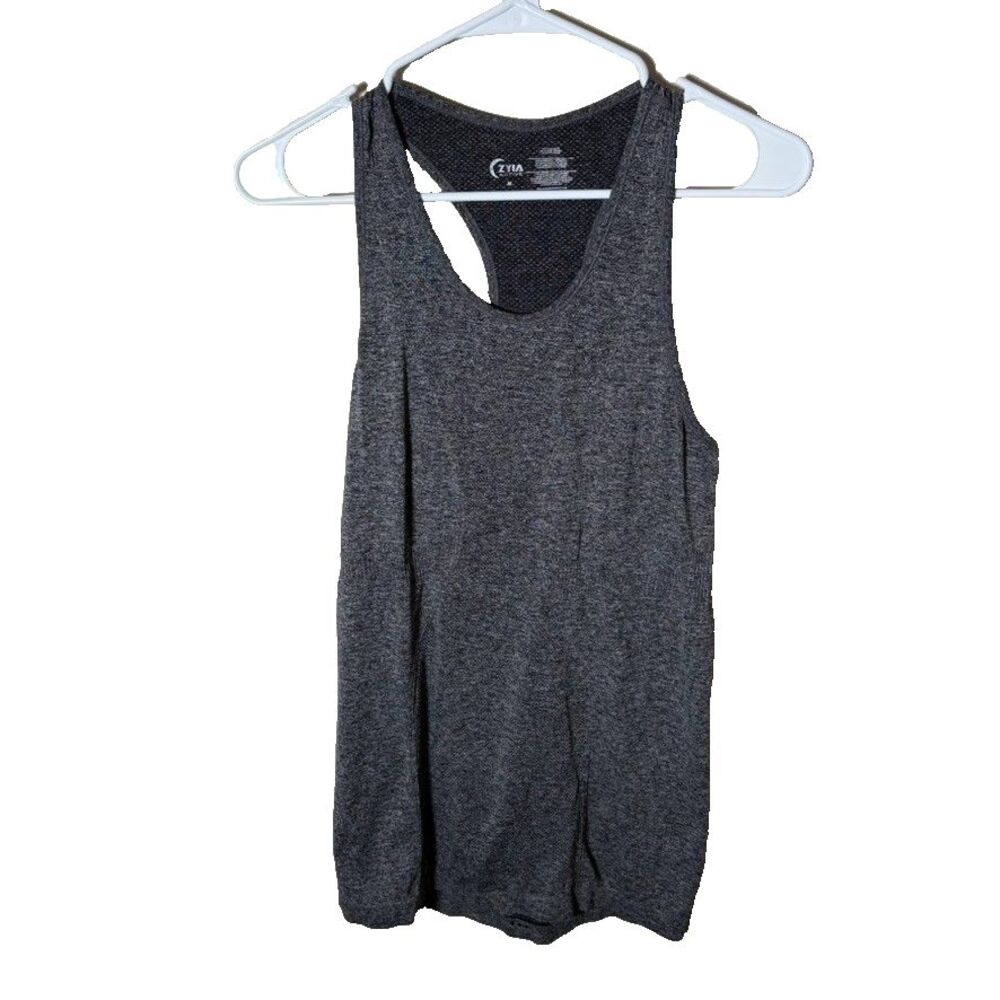 Zyia Active Tank Top Women's Medium Gray Racerback Sleeveless Athletic